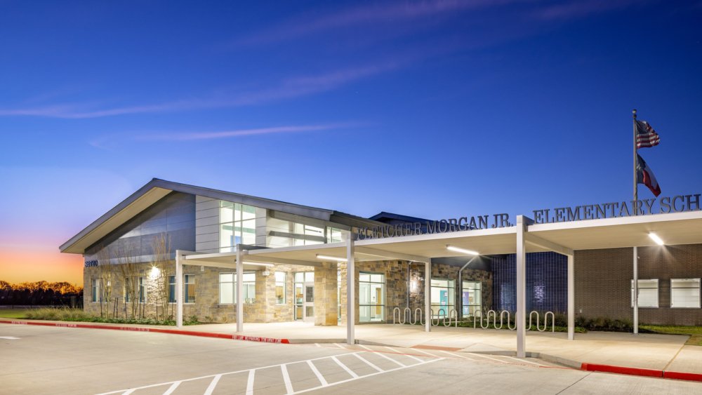 Lamar Consolidated ISD – Fletcher Morgan Elementary SchoolThis new, single story elementary school is one of the newest campuses to Lamar CISD.  The 109,959 SF building was completed in November 2021 to accommodate up to 800 students.  Unique aspects of the building include terrazzo flooring throughout the entirety of the main corridors and the exposed truss architecture in the corridors and Media Center.  Fletcher Morgan Elementary School is one of five elementary schools with the same footprint that Drymalla has completed for Lamar CISD in the past 5 years.Back to Portfolio